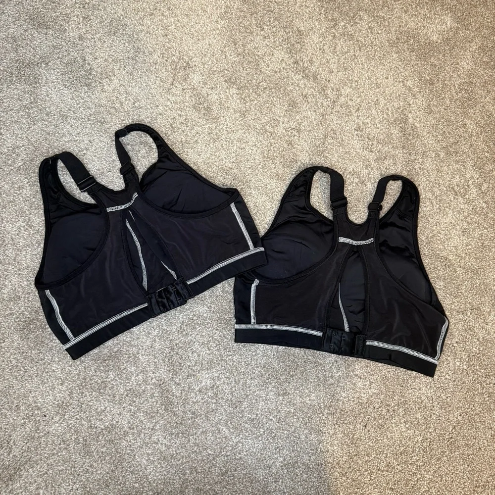 SYROKAN Womens Sports Bra 34 B High Neck High Impact Racerback Wirefree Padded 2